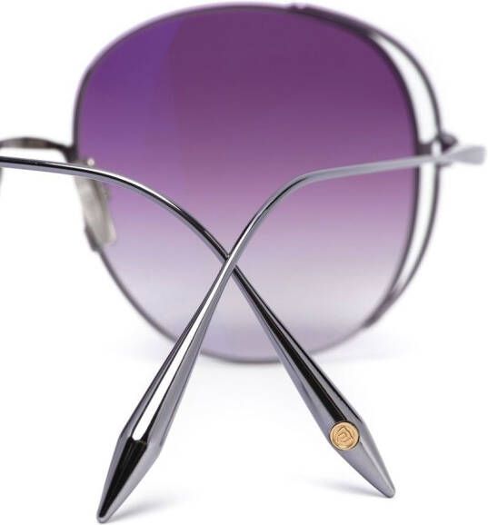 Dita Eyewear Zonnebril met oversized rond montuur Zilver