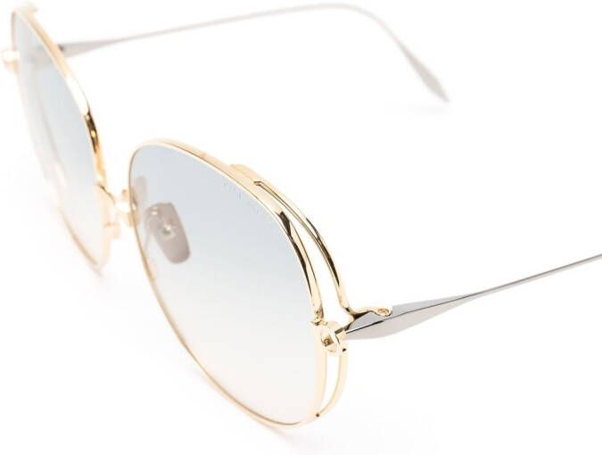 Dita Eyewear Zonnebril met rond montuur Goud