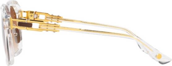 Dita Eyewear Zonnebril met vierkant montuur Beige