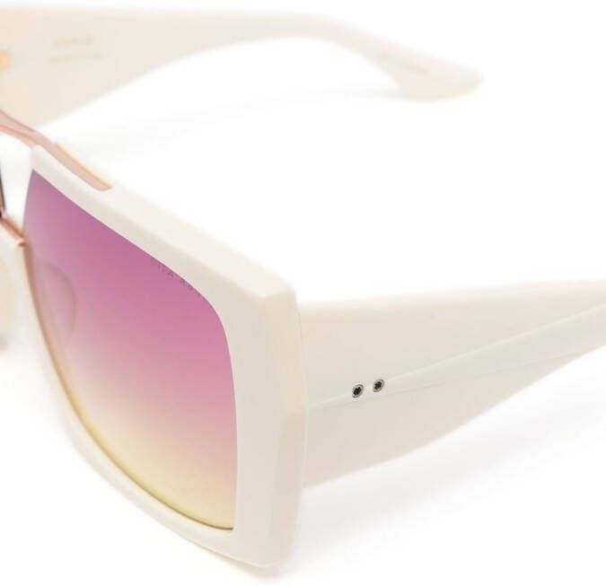 Dita Eyewear Zonnebril met vierkant montuur Beige