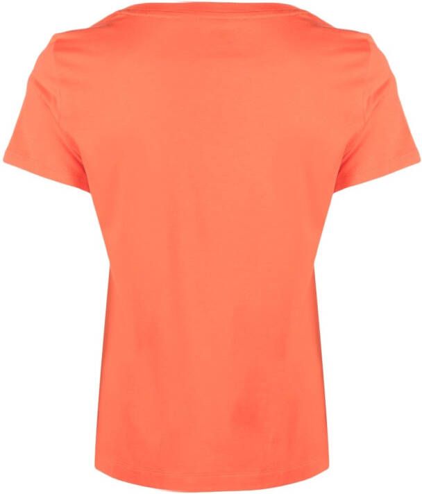 DKNY T-shirt met logo-reliëf Oranje