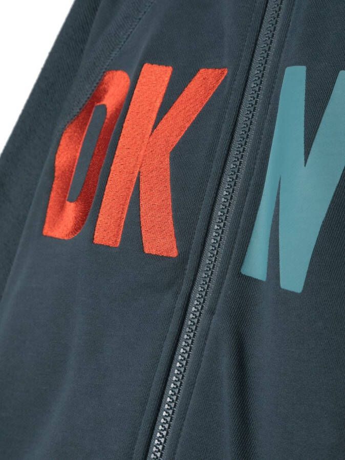 Dkny Kids Hoodie met logo jacquard Blauw