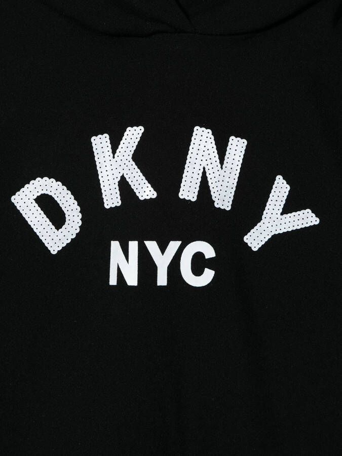 Dkny Kids Hoodiejurk met logoprint Zwart