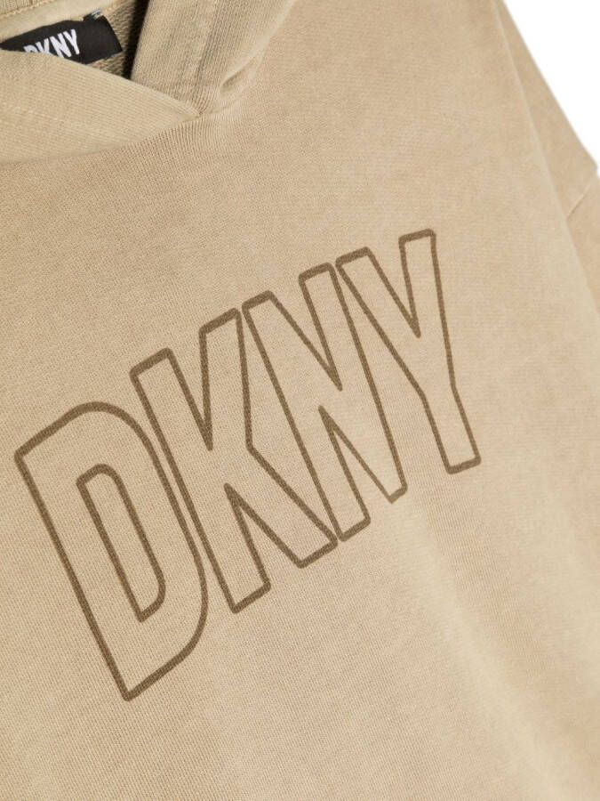 Dkny Kids Hoodie met logoprint Beige