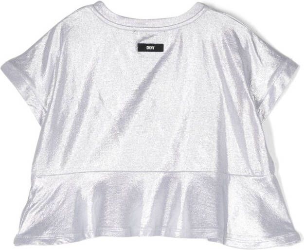 Dkny Kids T-shirt met geborduurd logo Zilver
