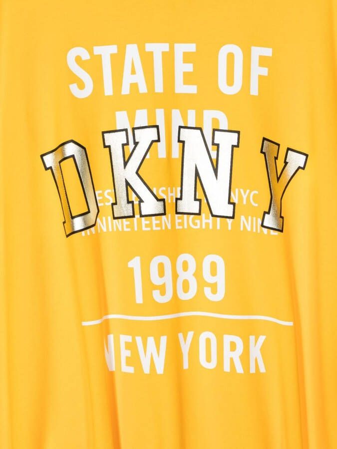 Dkny Kids T-shirtjurk met logoprint Geel