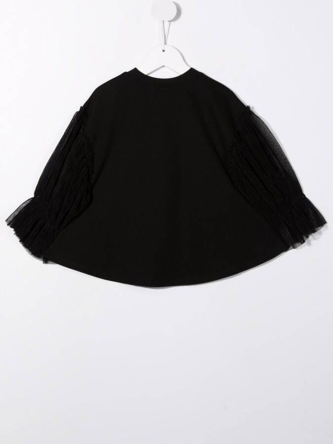 Dkny Kids Trui met tulen mouwen Zwart