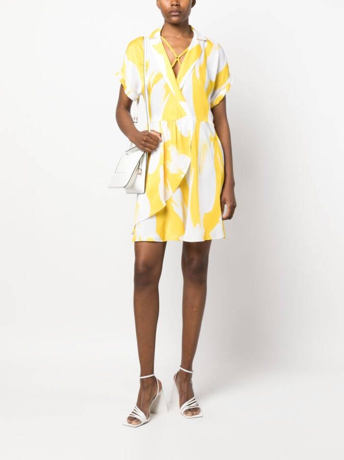 DKNY Midi-jurk met grafische print Geel