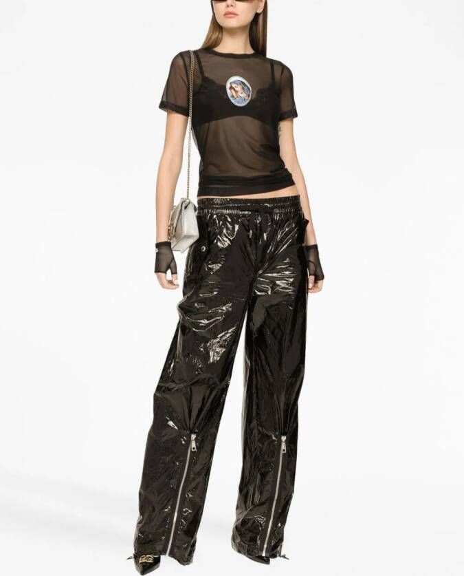Dolce & Gabbana 1998 Madonna mesh T-shirt Zwart