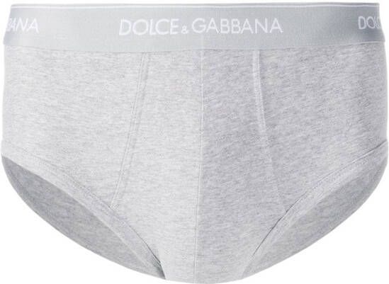 Dolce & Gabbana 2-pak slips met logo Grijs