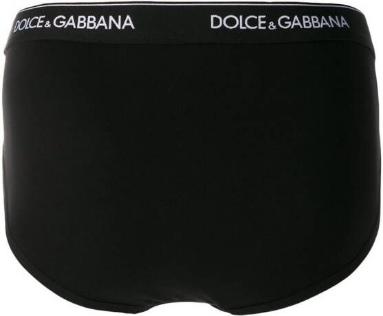 Dolce & Gabbana 2-pak slips met logo Zwart