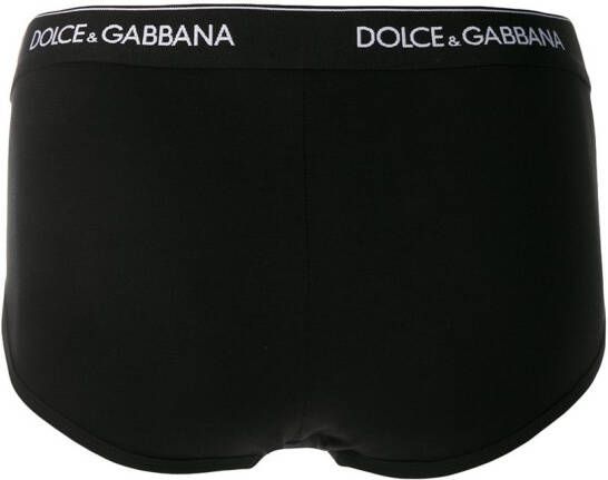 Dolce & Gabbana 2-pak slips met logo Zwart