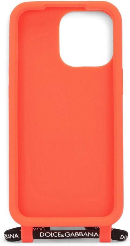 Dolce & Gabbana iPhone 13 Pro hoesje met logo-reliëf Oranje