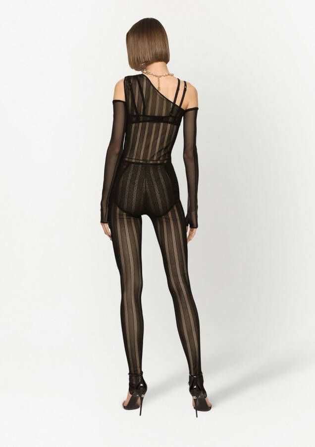 Dolce & Gabbana Asymmetrische jumpsuit met jacquard Zwart