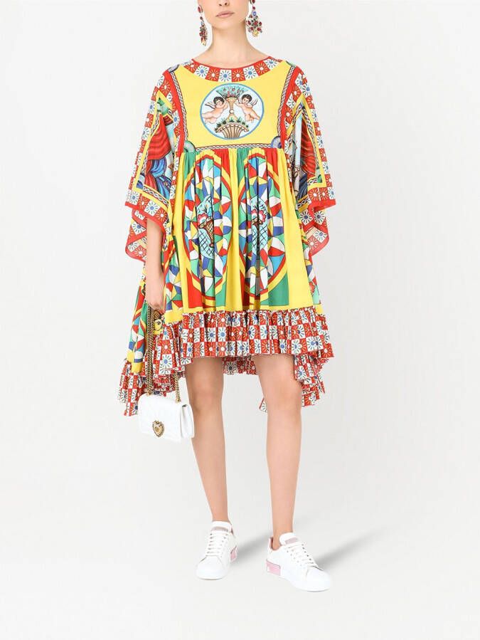 Dolce & Gabbana Katoenen tuniek met print Geel