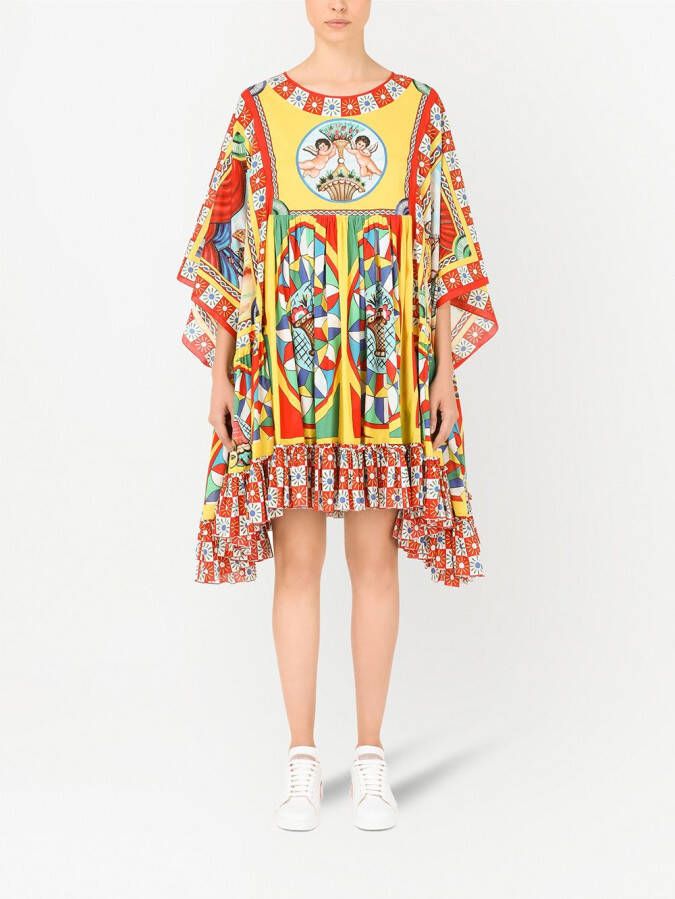 Dolce & Gabbana Katoenen tuniek met print Geel