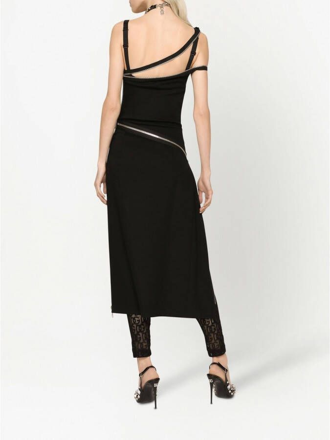 Dolce & Gabbana Asymmetrische jurk Zwart