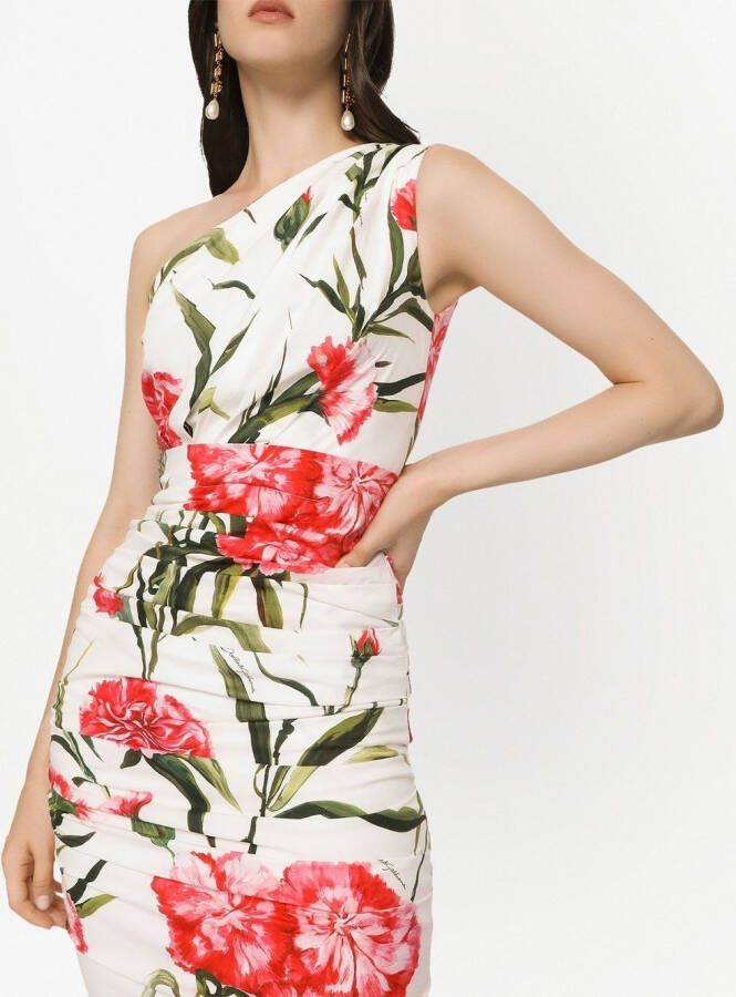 Dolce & Gabbana Asymmetrische midi-jurk Wit