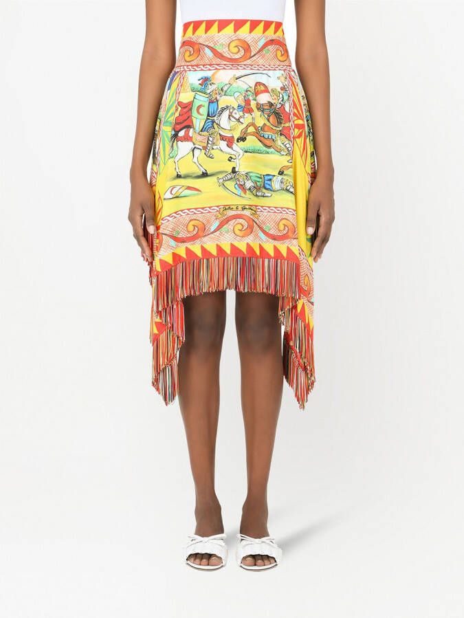 Dolce & Gabbana Mini-rok met print Geel