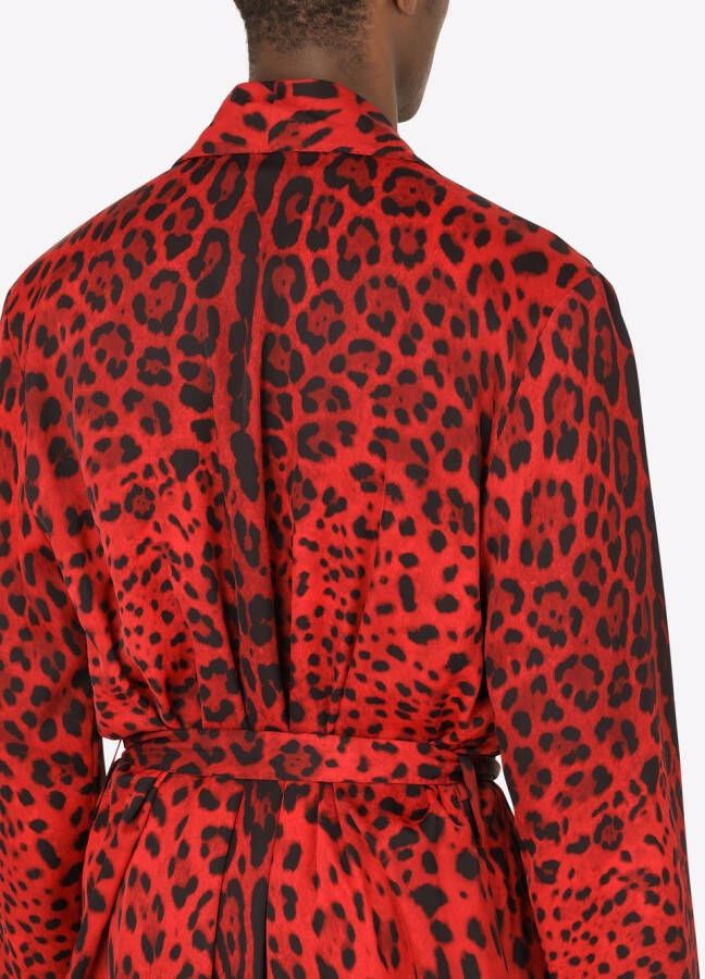 Dolce & Gabbana Badjas met luipaardprint Rood
