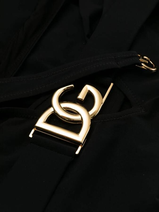 Dolce & Gabbana Badpak met logo plakkaat Zwart
