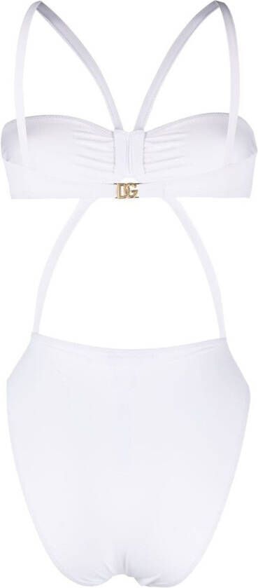Dolce & Gabbana Badpak met logoplakkaat Wit