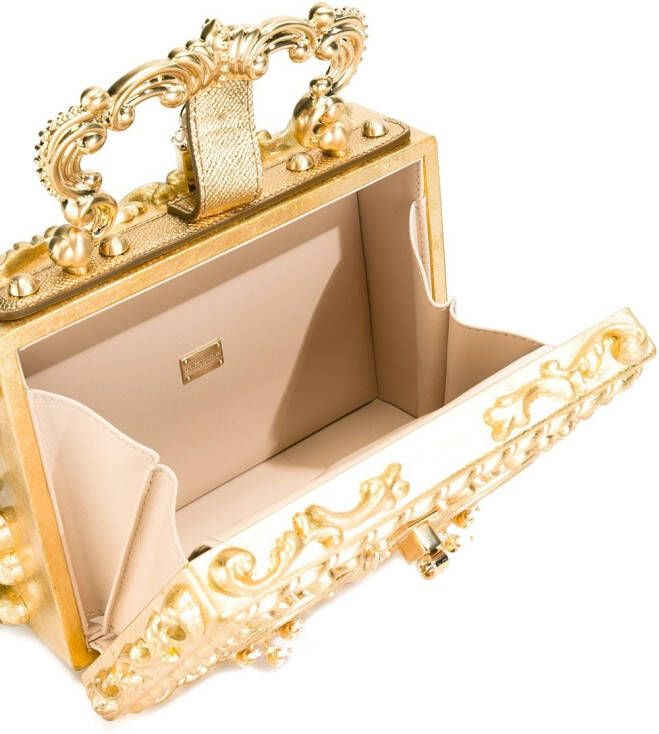 Dolce & Gabbana baroque box clutch Metallic