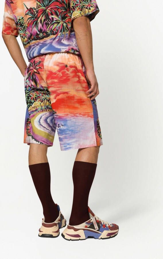 Dolce & Gabbana Bermuda shorts met print Oranje