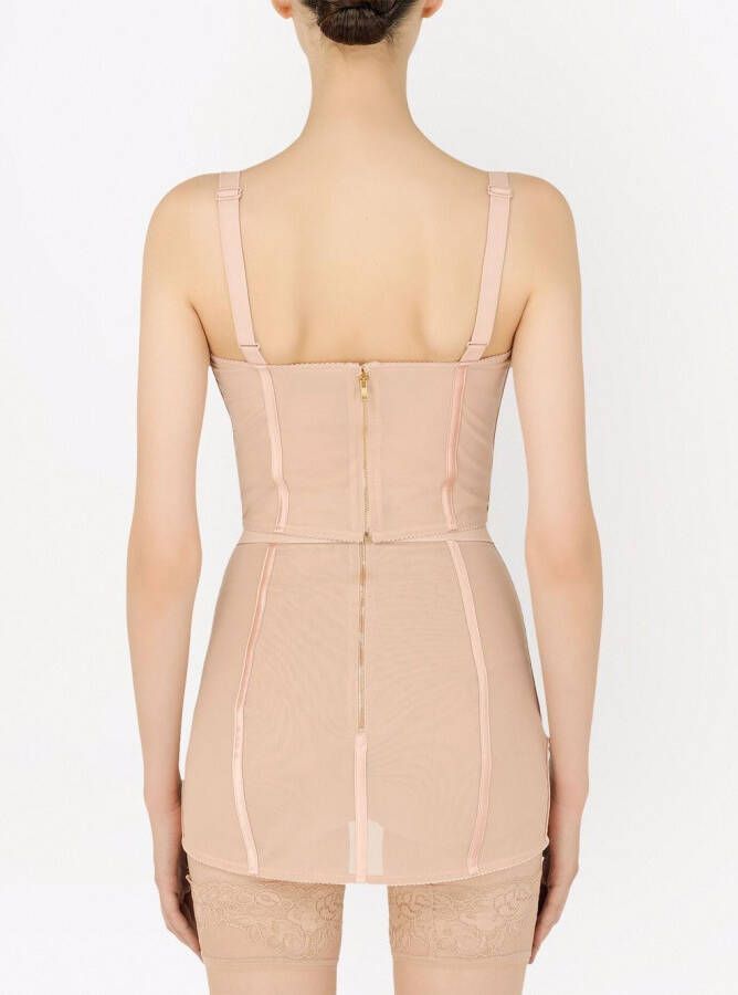 Dolce & Gabbana Satijnen top met veters Roze