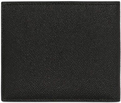 Dolce & Gabbana Leren portemonnee met logo label Zwart
