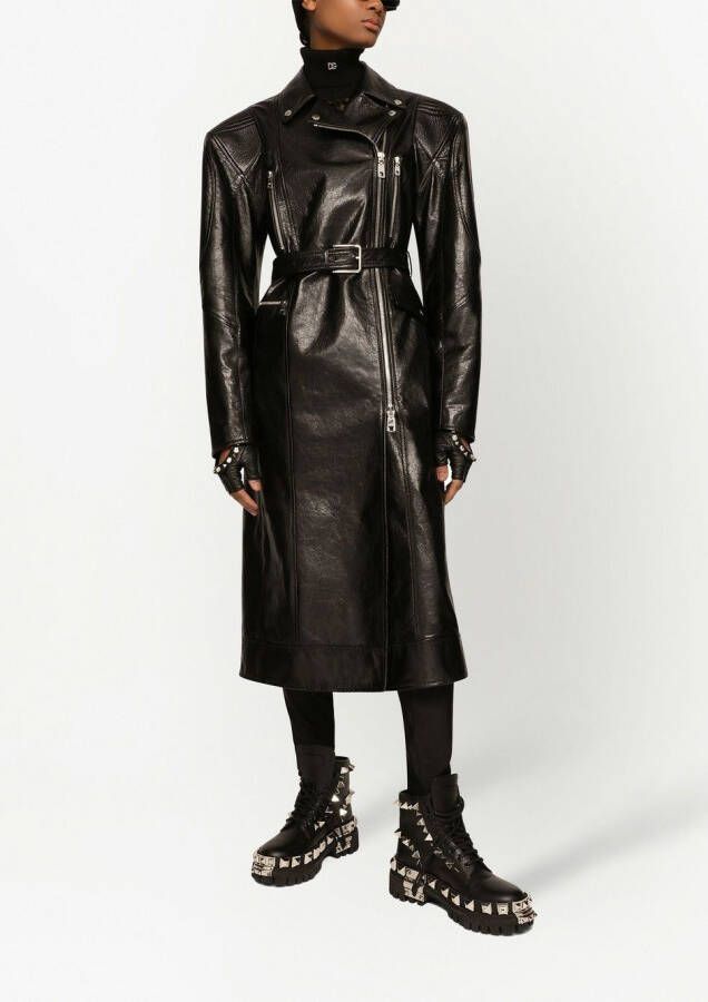 Dolce & Gabbana Leren jas Zwart