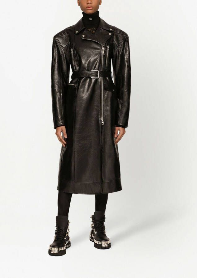 Dolce & Gabbana Leren jas Zwart