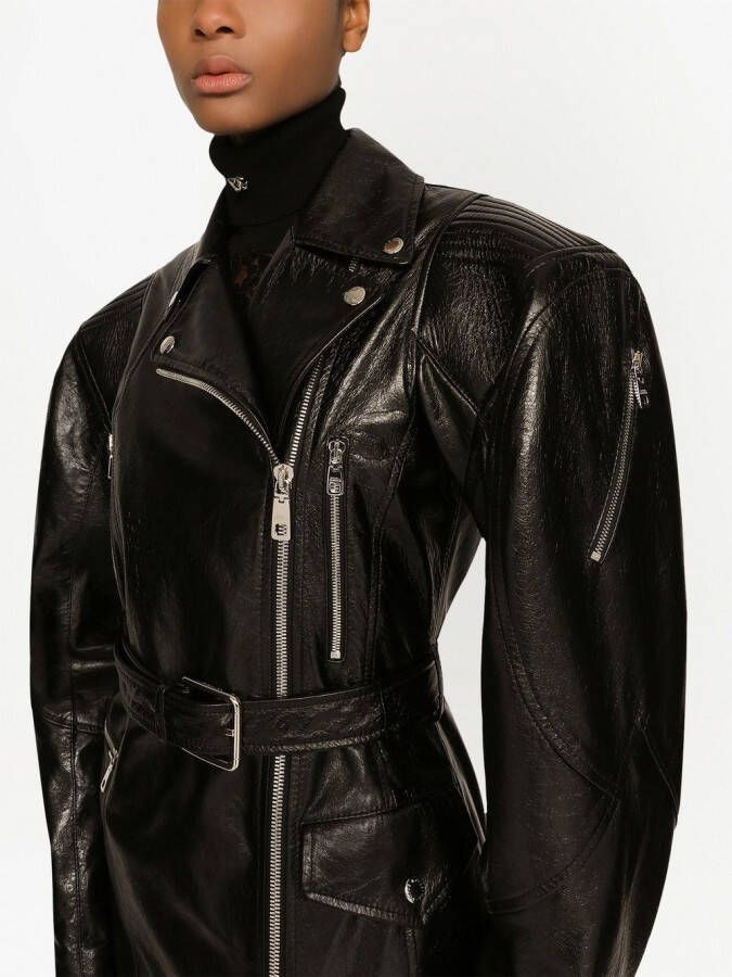 Dolce & Gabbana Leren jas Zwart