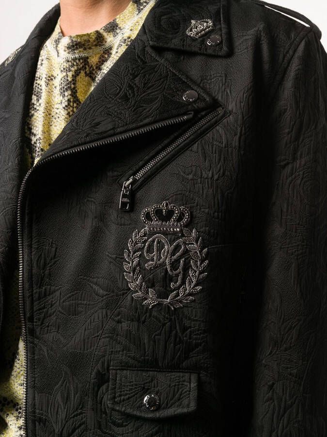 Dolce & Gabbana Bikerjack met patch Zwart