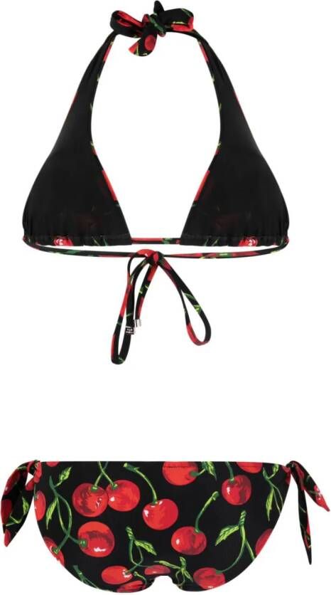 Dolce & Gabbana Triangel bikini met print Zwart