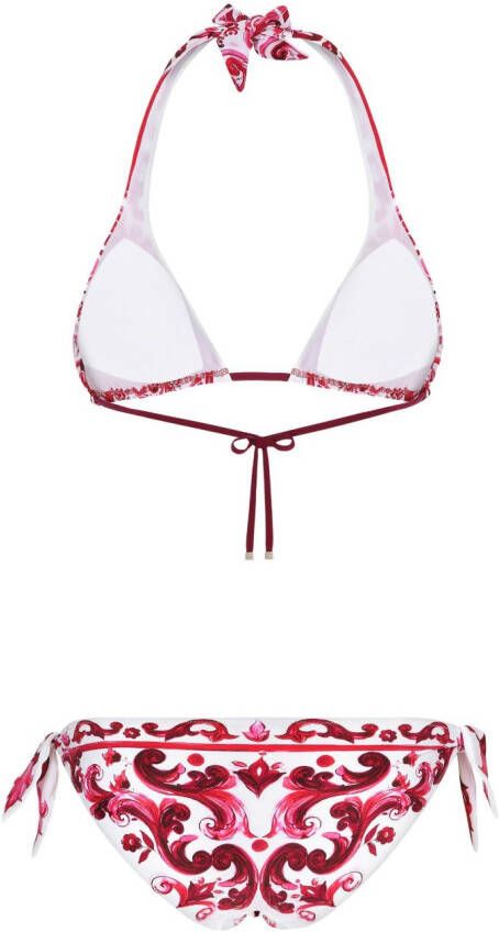 Dolce & Gabbana Bikini met Majolica-print Wit