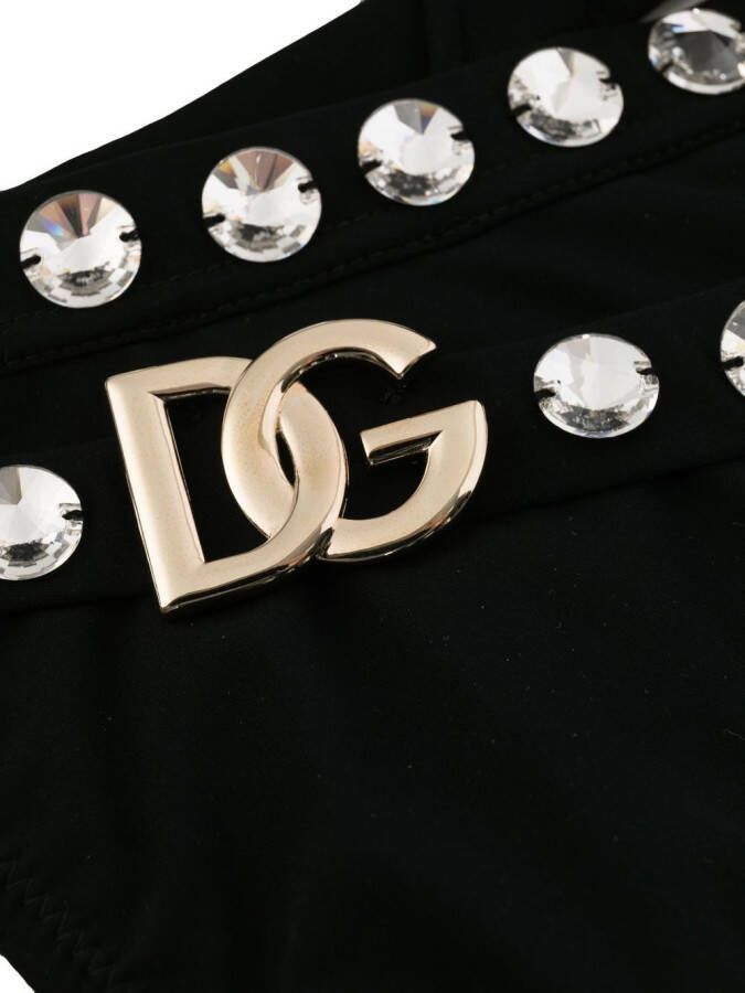 Dolce & Gabbana Bikinislip verfraaid met kristallen Zwart