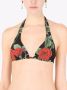 Dolce & Gabbana Triangel bikinitop met kettingprint Zwart - Thumbnail 4