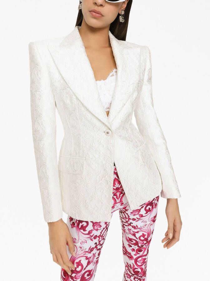 Dolce & Gabbana Blazer met brokaat Wit