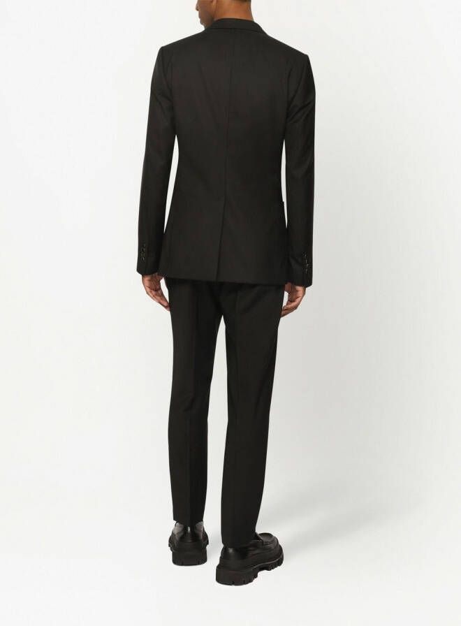 Dolce & Gabbana Portofino blazer van wol-zijde met enkele rij knopen Zwart
