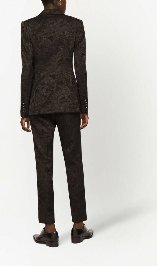 Dolce & Gabbana Turlington blazer met enkele rij knopen en bloemenjacquard Bruin