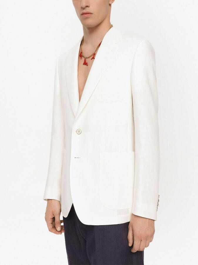 Dolce & Gabbana Blazer met enkele rij knopen Wit