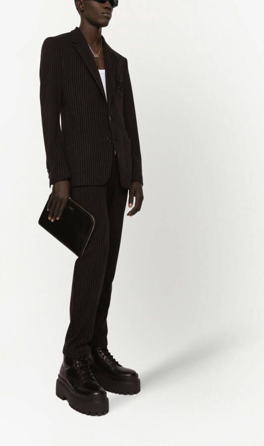 Dolce & Gabbana Portofino blazer met krijtstreep Zwart