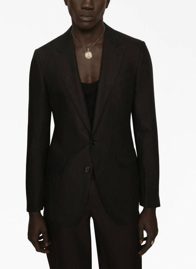 Dolce & Gabbana Blazer met enkele rij knopen Zwart