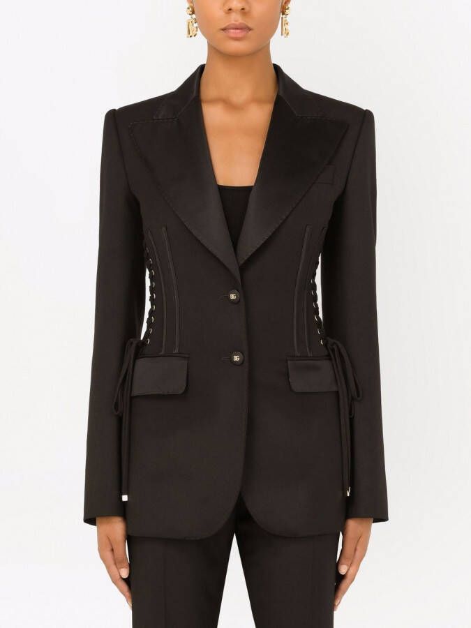 Dolce & Gabbana Blazer met enkele rij knopen Zwart