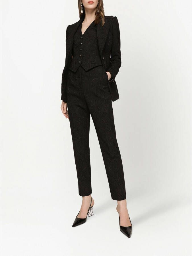 Dolce & Gabbana Turlington blazer met enkele rij knopen en jacquard Zwart