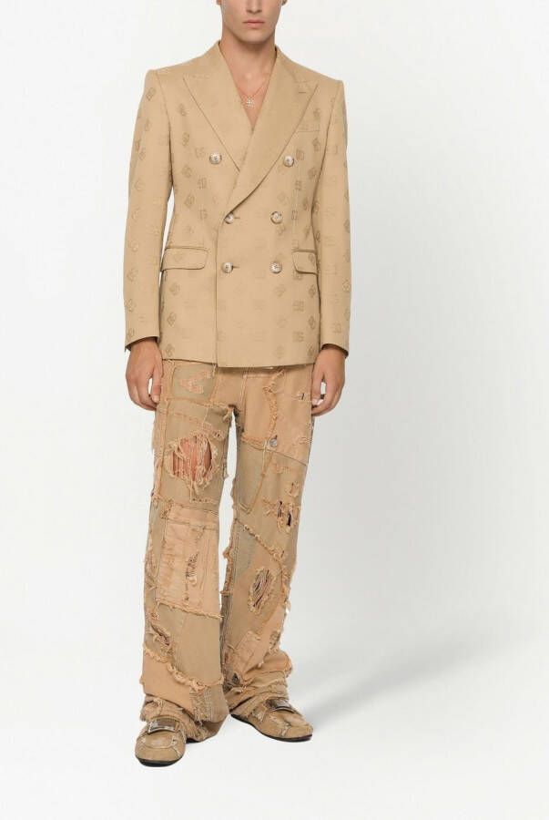 Dolce & Gabbana Blazer met jacquard Beige