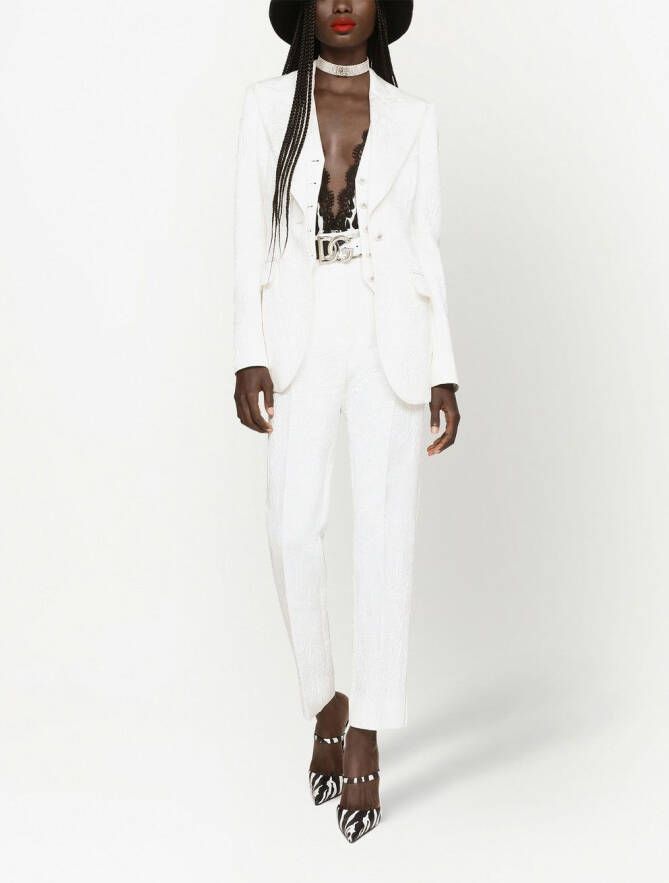 Dolce & Gabbana Turlington blazer met brokaat Wit