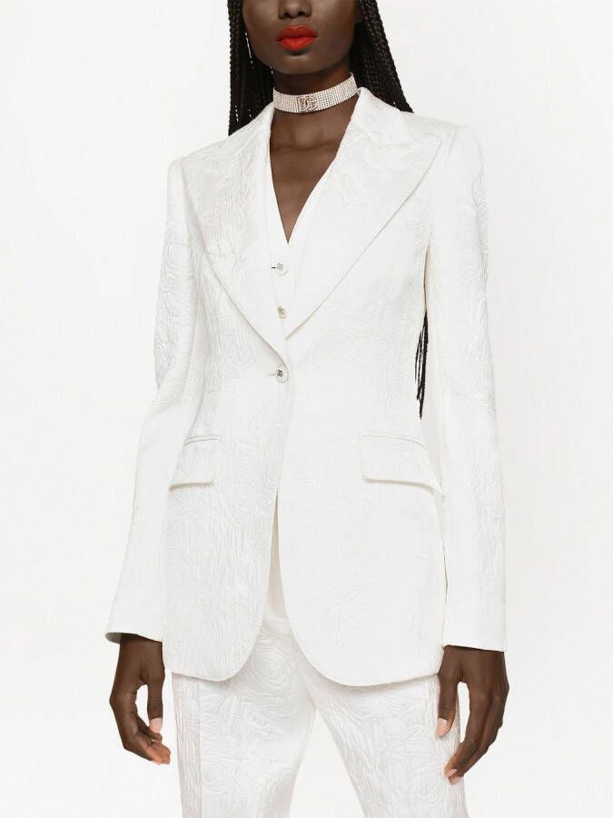 Dolce & Gabbana Turlington blazer met brokaat Wit