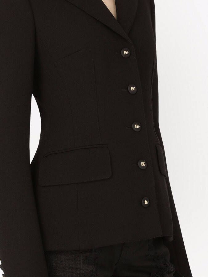 Dolce & Gabbana Wollen blazer met enkele rij knopen Zwart